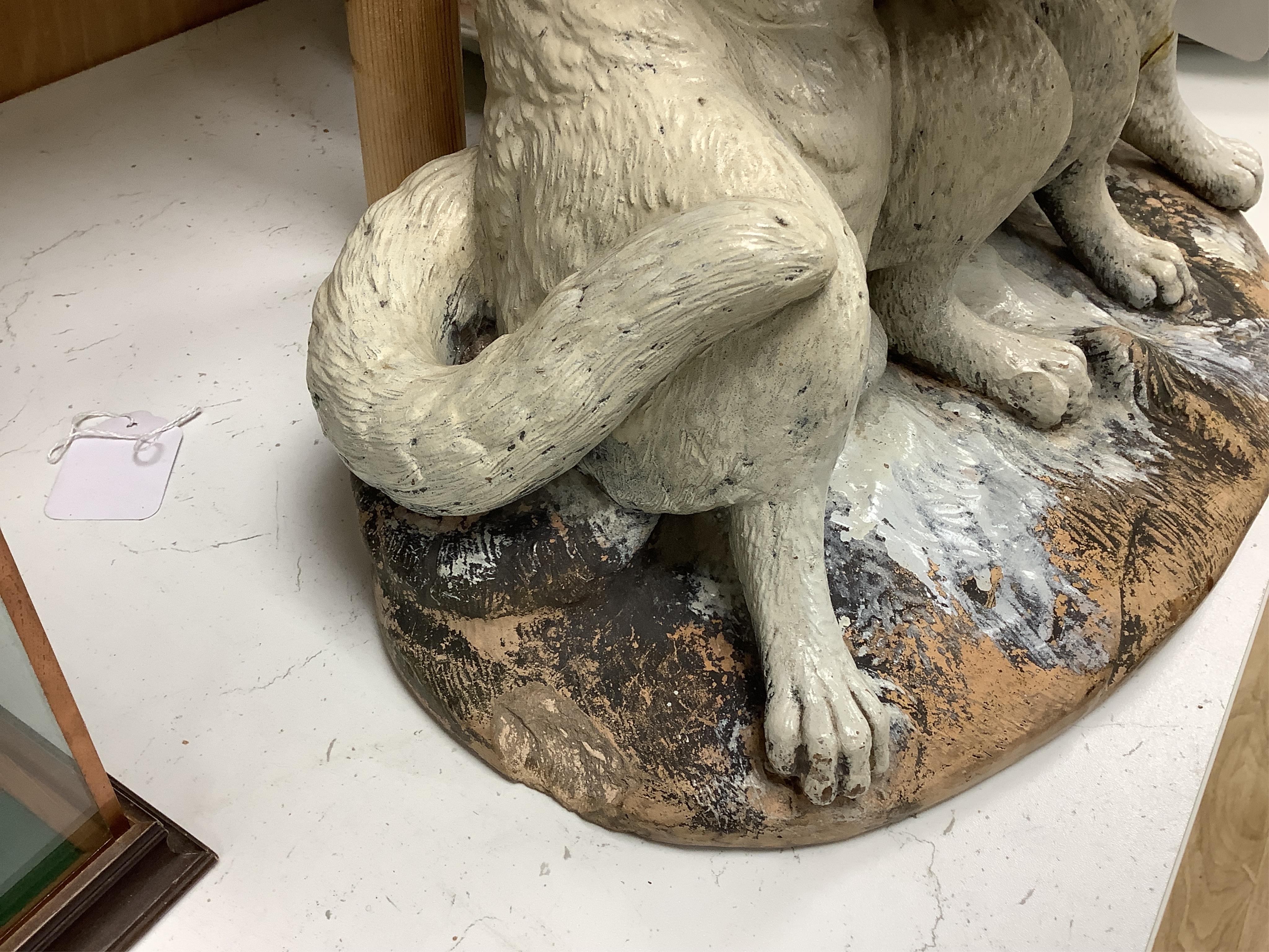 A late 19th century Austrian cold painted terracotta cat group